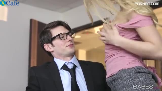 Hot blonde secretary Staci Carr gives head to her boss