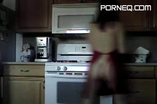 Amateur toying in kitchen