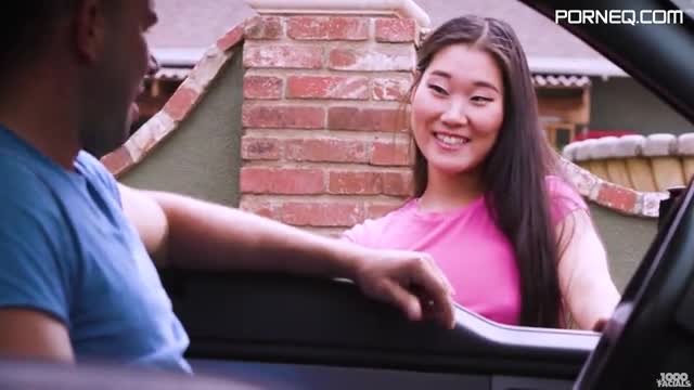 Asian teen sucks cock in the car after being picked up (1)