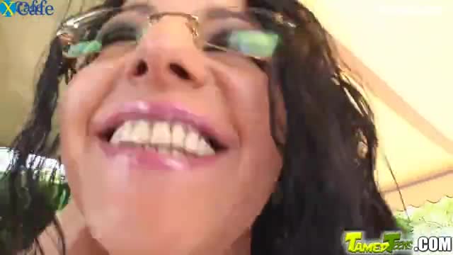 Dumpy raven haired girl in glasses had super hard sex with her man in various poses