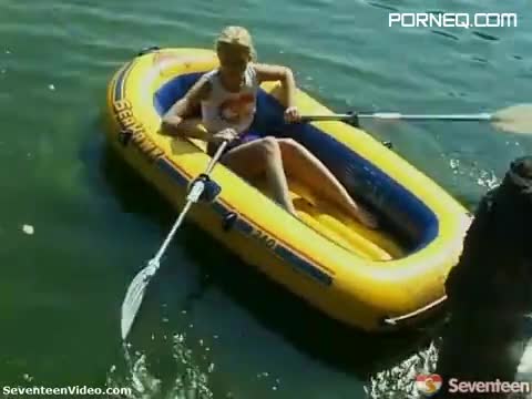 Masturbating in a rubber boat