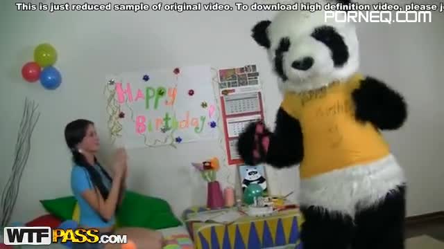 Began to play with a big dick toy panda