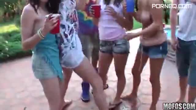 Drunken pool party gets hardcore