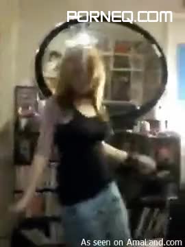 Hot teen dancing striptease in front of the webcam