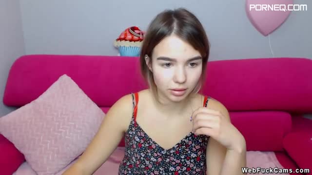 Little brunette posing on webcam on (14177964)