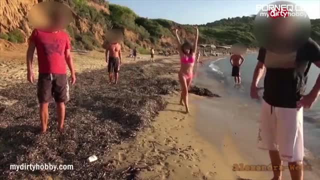 Hot MILF fucked on the beach