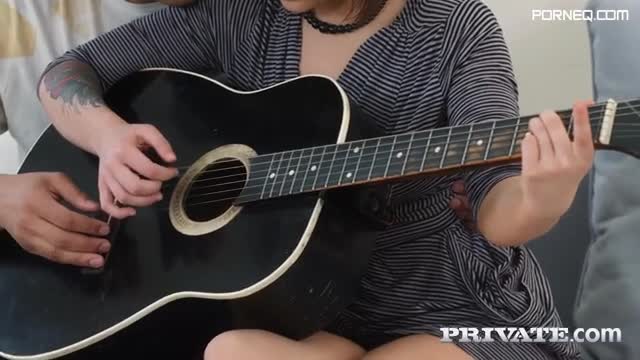 Nerdy Angelin Joy got fucked and creamed by her guitar tutor