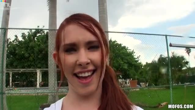 Cheerful redhead snow white beauty Melody Jordan sucks dick POV style Video