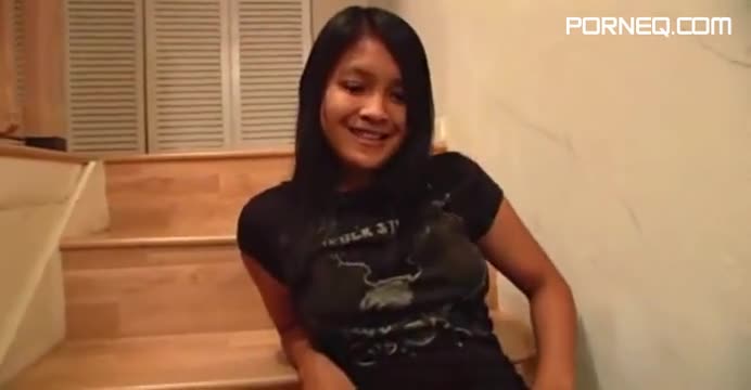Petite indian chick fingering on stairs Porn at Ah Me