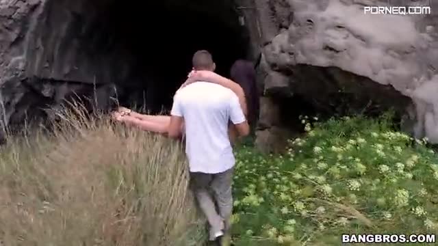 Aletta Ocean takes anal pounding in a cave high up the mountains
