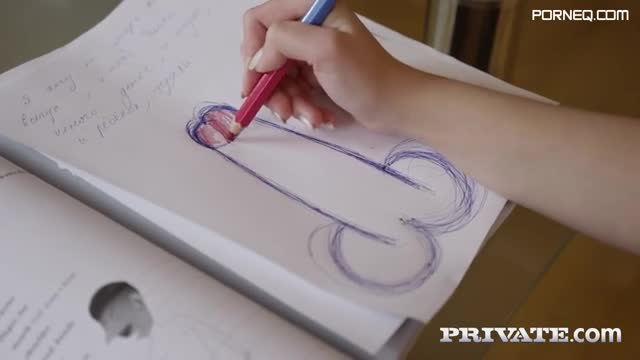 Kira Thorn gets punished by a tutor for drawing a dick