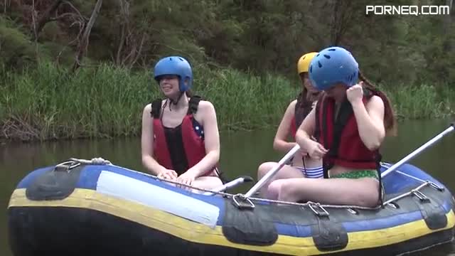 European Girls Threesome on a Rubber Raft