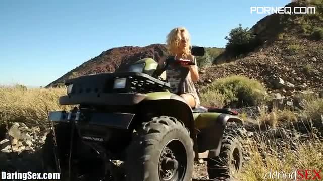 Horny ATV Rider Fingers Her Wet Pussy Outdoors