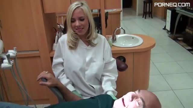 Gorgeous Blonde Dentist Gives A Blowjob