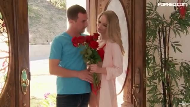Lovely blonde Staci Carr gets treated with roses and fat cock