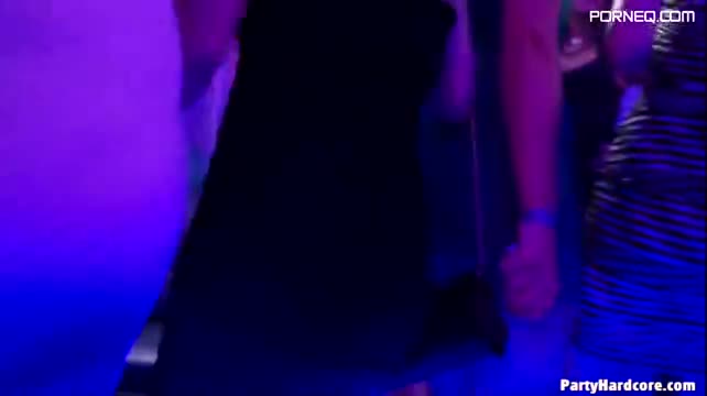 disco party sucking cock and fucking in orgy of European girls