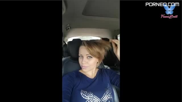 real teen office secretary milk big dick of her boss in the car on public