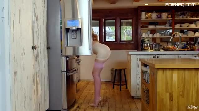 Bored and super sexy housewife Alaina Fox masturbates in kitchen