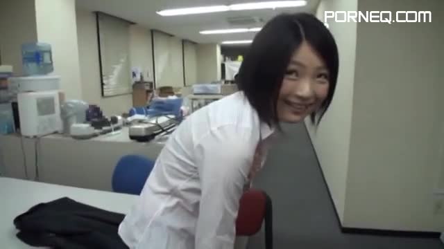 Bored Asian Girl Sucks A Dildo At Work