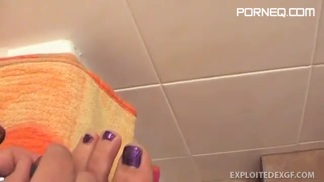 Watch Your Ex girlfriend Paint Her Sexy Toes Purple