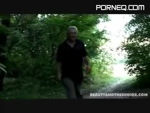 Super Busty Blonde Babe Gets Fucked By an Old Man Outdoors
