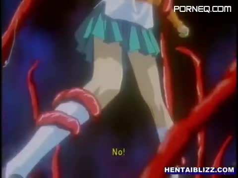 Cute hentai hard drilled by tentacles monster