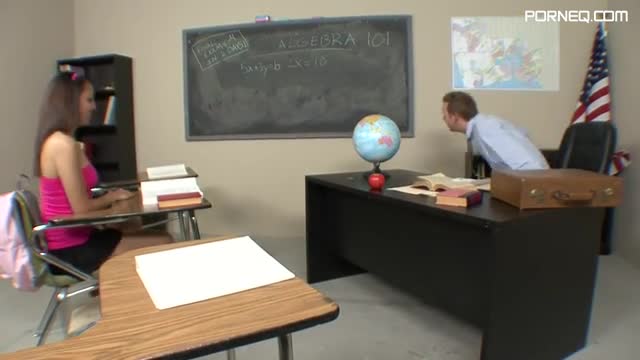 Excited schoolgirl makes her hot teacher fuck her in class