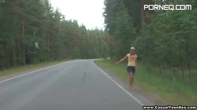 Hitchhiker fucked in the woods