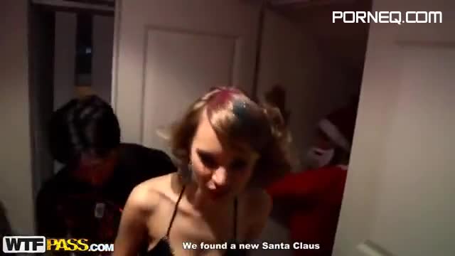 College babes Get Wild in a Christmas Rave